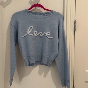 Endless Rose Light Blue Knit Sweater